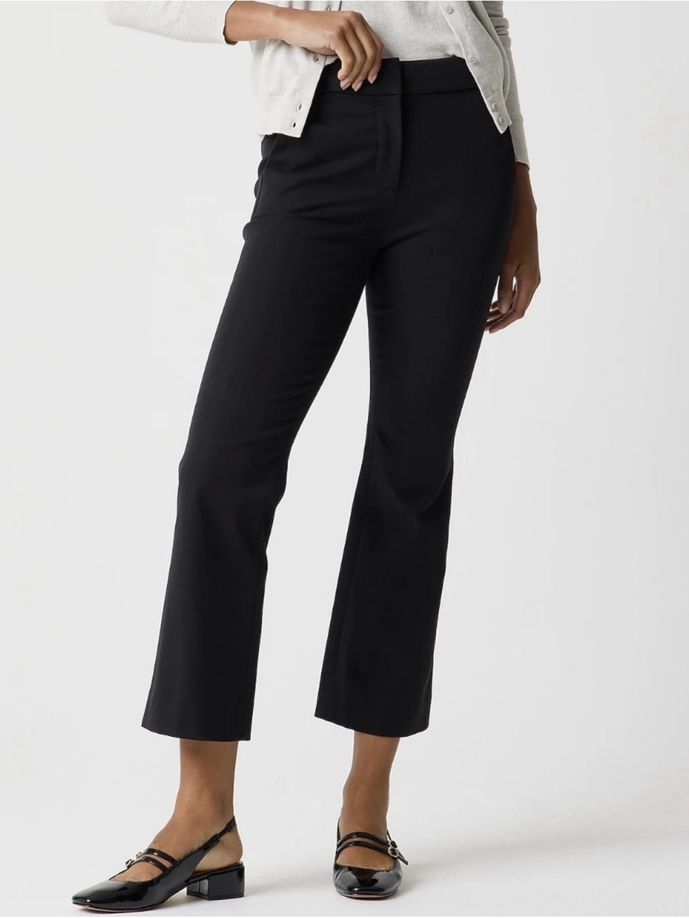 J. Crew Black Cropped Kelsey Straight-Leg Pants